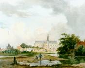 巴斯勒莫斯 约翰内斯 范 霍夫 : Gezicht op de St. Bavo, Haarlem